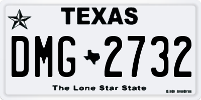 TX license plate DMG2732