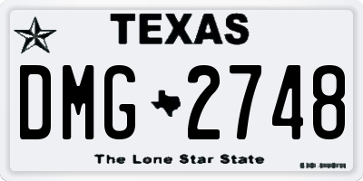 TX license plate DMG2748