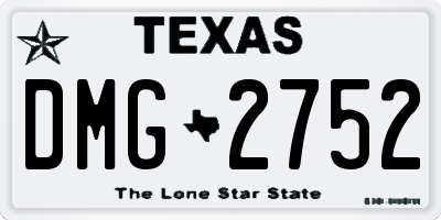 TX license plate DMG2752