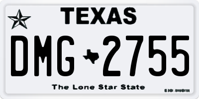 TX license plate DMG2755