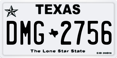 TX license plate DMG2756