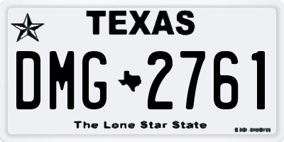 TX license plate DMG2761