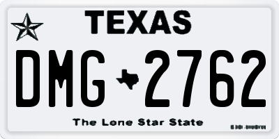 TX license plate DMG2762
