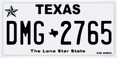 TX license plate DMG2765
