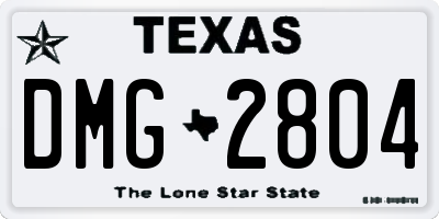 TX license plate DMG2804