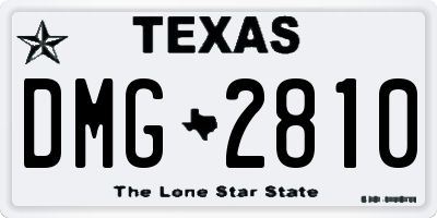 TX license plate DMG2810