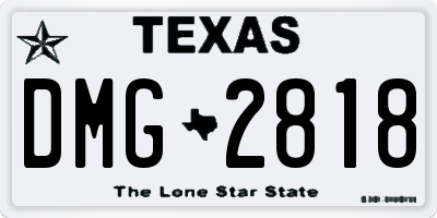 TX license plate DMG2818