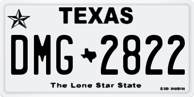 TX license plate DMG2822