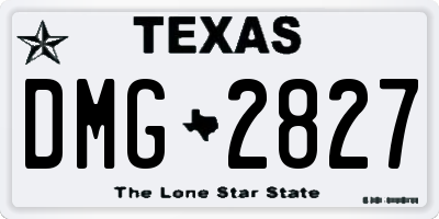 TX license plate DMG2827