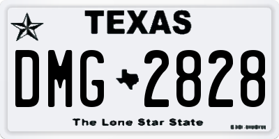 TX license plate DMG2828