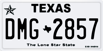 TX license plate DMG2857