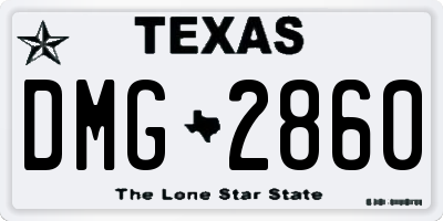 TX license plate DMG2860