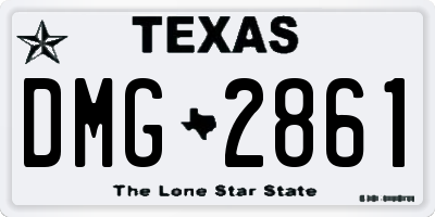 TX license plate DMG2861