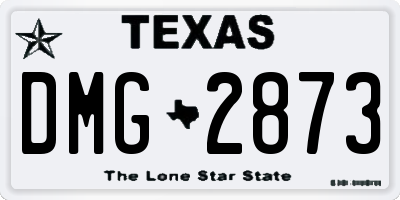 TX license plate DMG2873