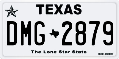 TX license plate DMG2879