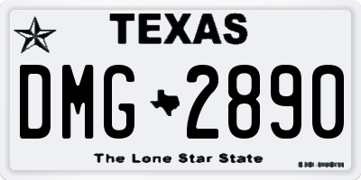TX license plate DMG2890