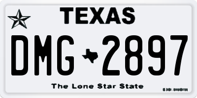 TX license plate DMG2897