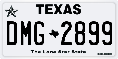 TX license plate DMG2899