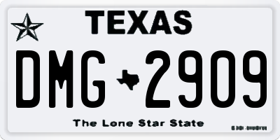 TX license plate DMG2909