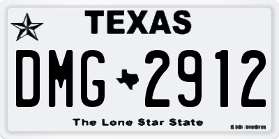 TX license plate DMG2912