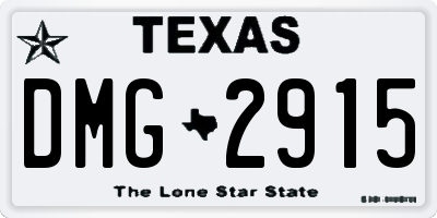 TX license plate DMG2915