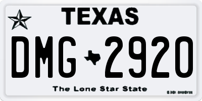 TX license plate DMG2920