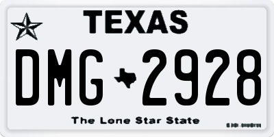 TX license plate DMG2928