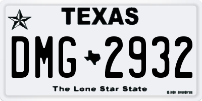 TX license plate DMG2932