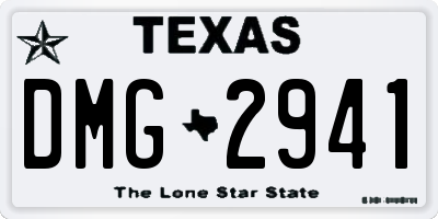 TX license plate DMG2941