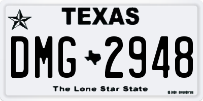 TX license plate DMG2948