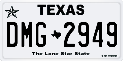 TX license plate DMG2949