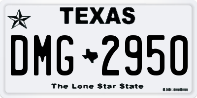 TX license plate DMG2950