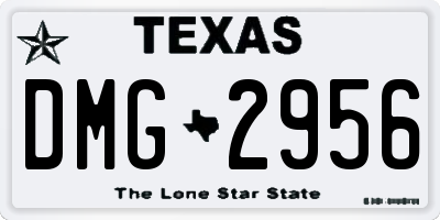 TX license plate DMG2956