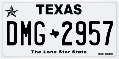 TX license plate DMG2957