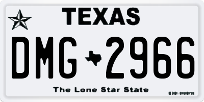 TX license plate DMG2966