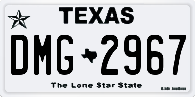 TX license plate DMG2967