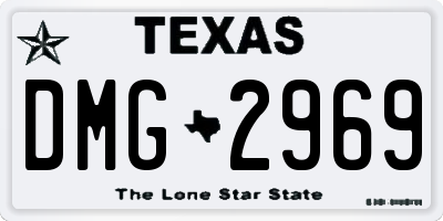 TX license plate DMG2969