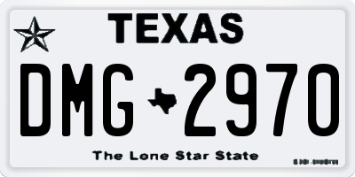 TX license plate DMG2970