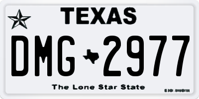 TX license plate DMG2977