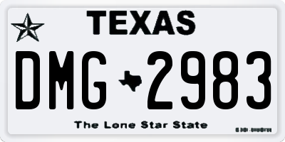 TX license plate DMG2983