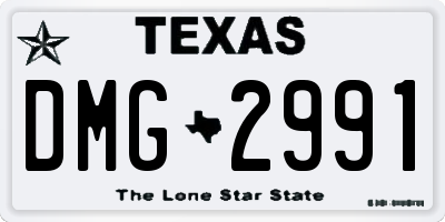 TX license plate DMG2991