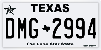 TX license plate DMG2994