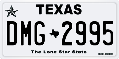 TX license plate DMG2995