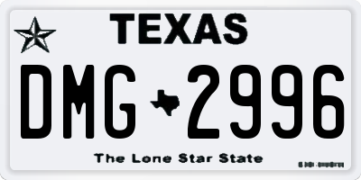 TX license plate DMG2996
