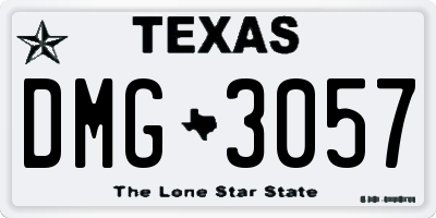 TX license plate DMG3057