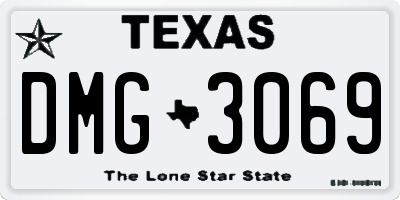 TX license plate DMG3069