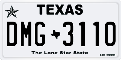 TX license plate DMG3110