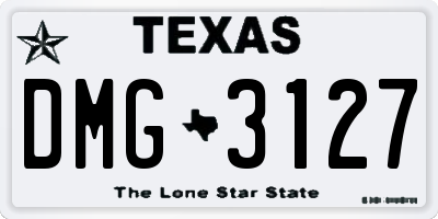 TX license plate DMG3127