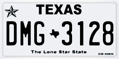 TX license plate DMG3128