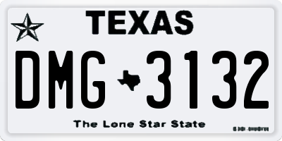 TX license plate DMG3132